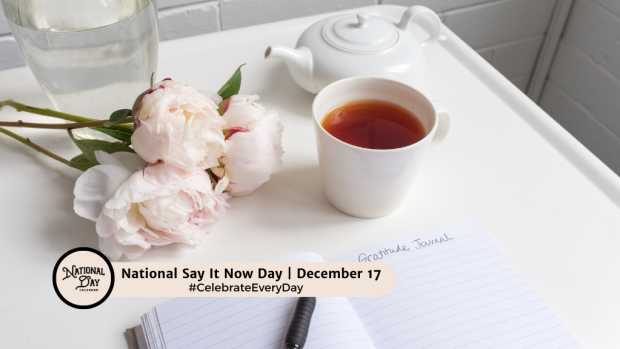 NATIONAL SAY IT NOW DAY | December 17