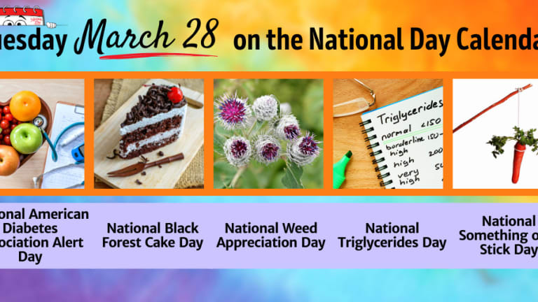 MARCH 28, 2023, NATIONAL SOMETHING ON A STICK DAY, NATIONAL WEED  APPRECIATION DAY, NATIONAL BLACK FOREST CAKE DAY, NATIONAL TRIGLYCERIDES  DAY