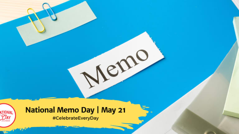 NATIONAL MEMO DAY - May 21 - National Day Calendar