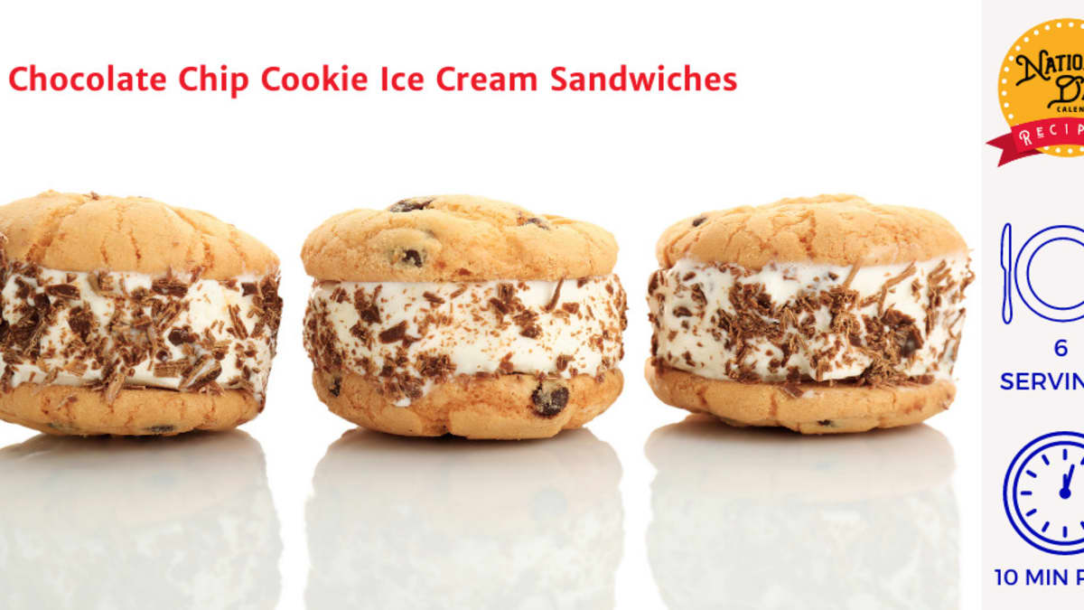 Chocolate Chip Cookie Ice Cream Sandwiches - Just a Taste