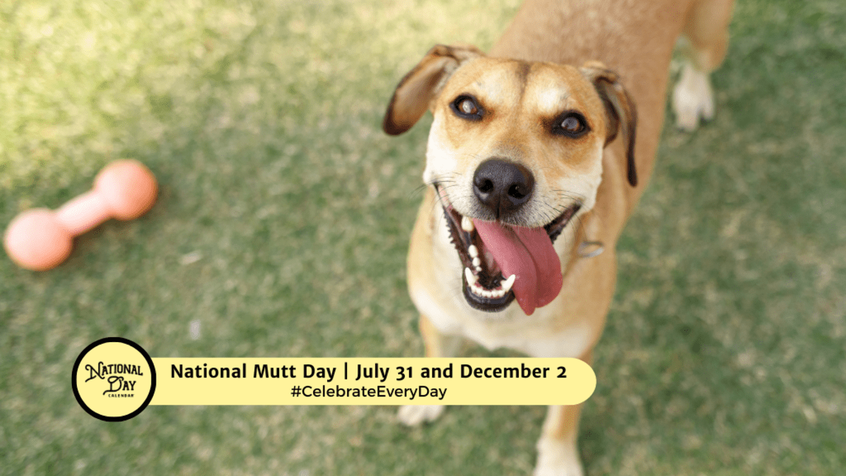 NATIONAL MUTT DAY July 31 and December 2 National Day Calendar