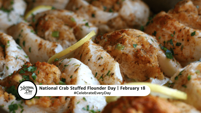 FEBRUARY 18, 2024 NATIONAL DRINK WINE DAY NATIONAL CRAB STUFFED