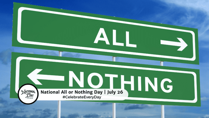 JULY 26, 2024 | NATIONAL AUNT AND UNCLE'S DAY | NATIONAL GET GNARLY DAY ...