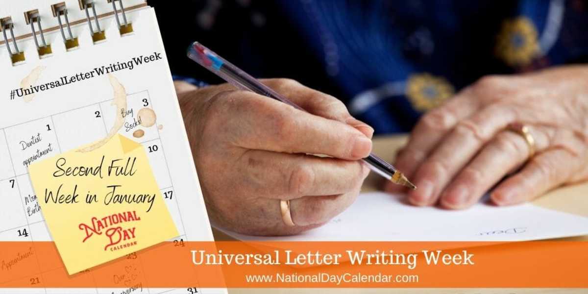 UNIVERSAL LETTER WRITING WEEK Starts Second Sunday in January