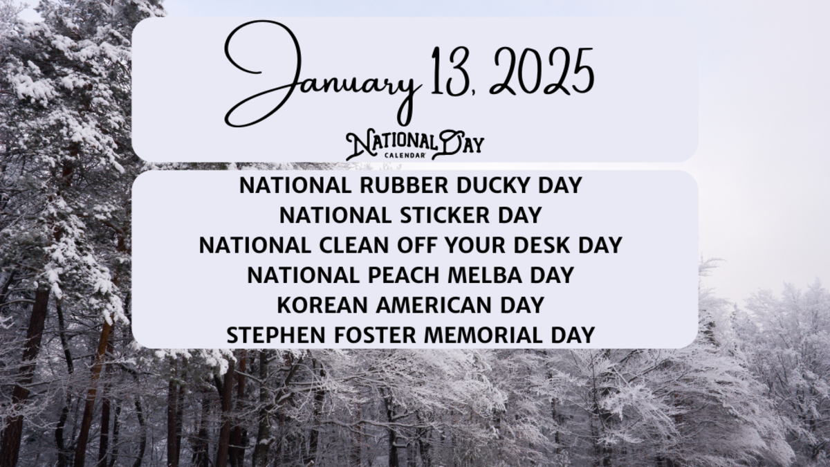 JANUARY 13, 2025 NATIONAL RUBBER DUCKY DAY NATIONAL STICKER DAY