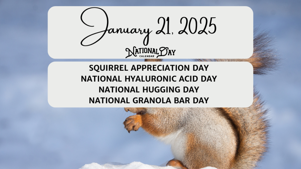 JANUARY 21, 2025 SQUIRREL APPRECIATION DAY NATIONAL HYALURONIC ACID